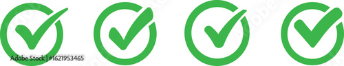 Check mark icon button set. Check box icon with right and wrong buttons and yes or no checkmark icons in green tick box and red cross.Green Tick and Confirm Icon set Vector Design.