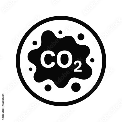 Carbon dioxide emission icon symbol