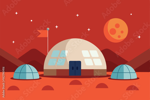 galactic base on mars with domes and solar panels  (1).eps