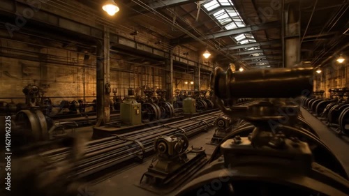 Exploring a Historic Industrial Powerhouse: Vintage Machinery and Factory Interior