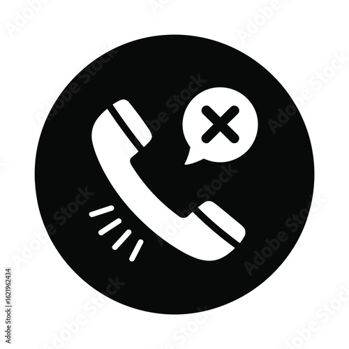 Phone call declined or rejected icon