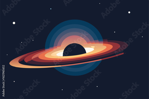 black hole surrounded by spiraling matter and cosm.eps