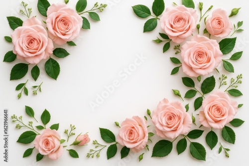Fresh Pink Rose Bouquet Arranged for Mother's Day Greeting Card with Soft Pastel Background