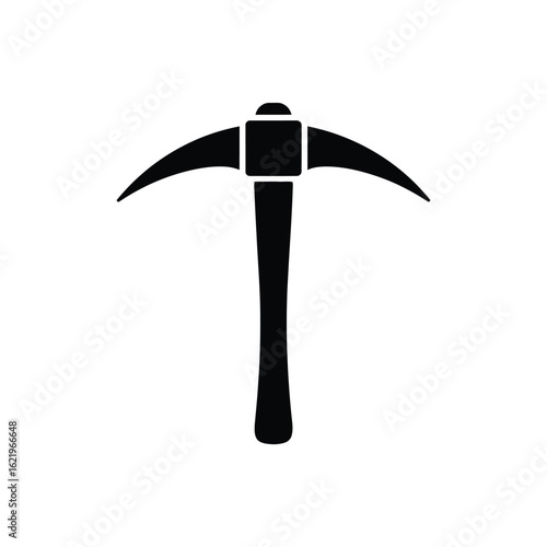 Black silhouette of a pickaxe tool