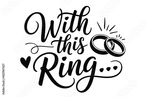 With this ring wedding vow typography