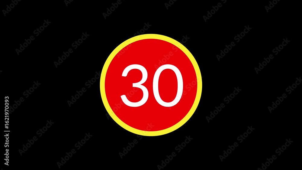35 second countdown timer with red circle and yellow border blink animtion 35 second countdown timer with red circle and yellow border blink animtion