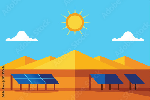 solar farm in the desert under bright sunlight   (1).eps