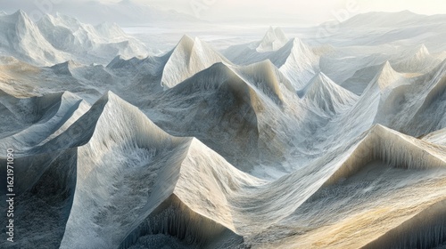 Wallpaper Mural Snowy Peaks, Mountainous Landscape, Sunrise, Abstract Torontodigital.ca