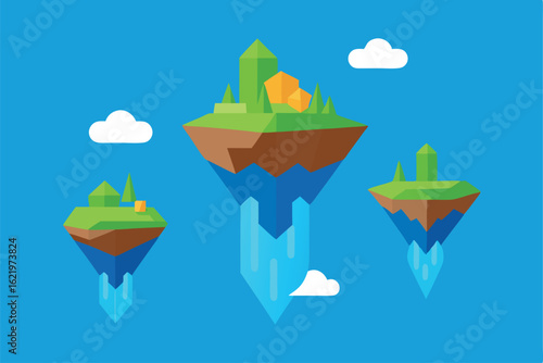 floating islands with waterfalls and crystal bridg (1).eps