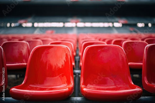 Wallpaper Mural Rows of empty red stadium seats; perspective Torontodigital.ca