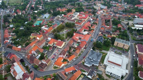Wallpaper Mural Aerial view around the city Nové Strašeci in the czech Republic on a cloudy summer day. Torontodigital.ca
