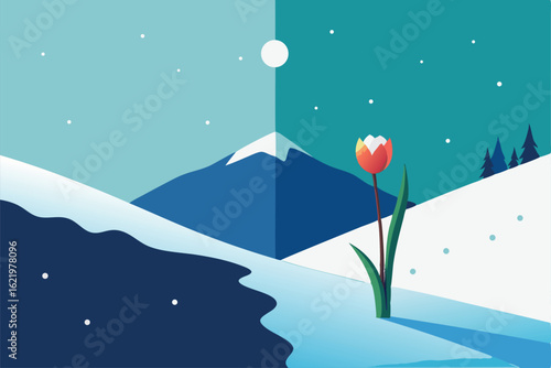 winter landscape with snow and trees