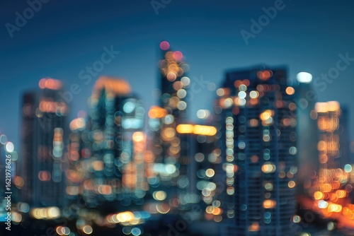 Wallpaper Mural Blurred cityscape at night, bokeh effect (2) Torontodigital.ca