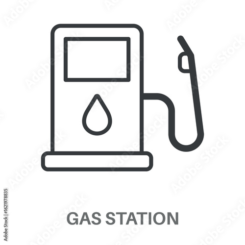 Gas Station Design Icon, Simple Style Design Inspiration For Any Logos Interface And Purpose