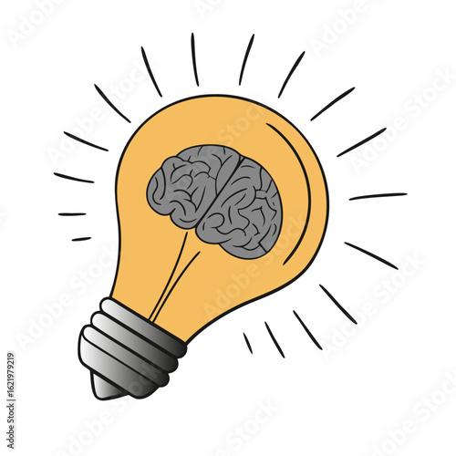 The glowing light bulb of enlightened intelligence