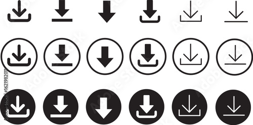 Download icon set. Software & Web icon set Vector illustration.