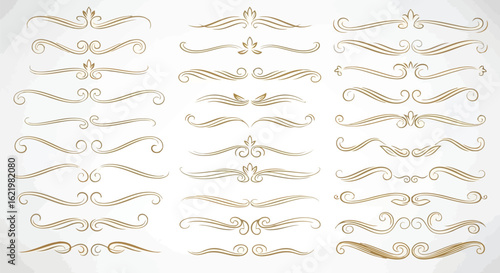 Golden Flourishes Ornate Decorative Swirls scroll