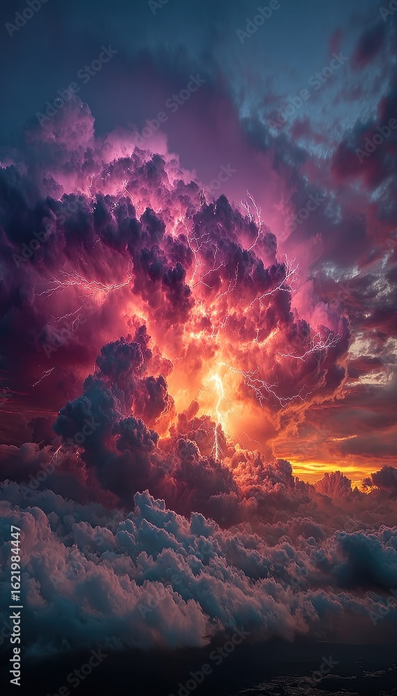 Fototapeta premium Dramatic sunset storm clouds