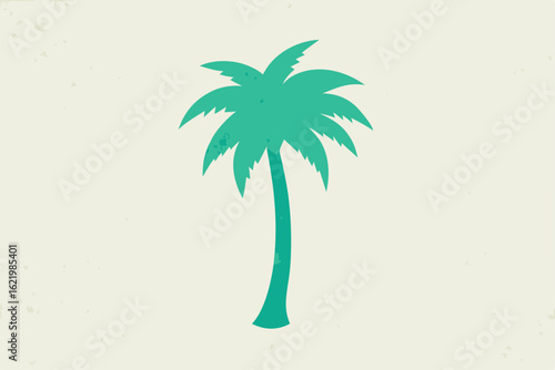 palm tree watercolor on textured background  .eps