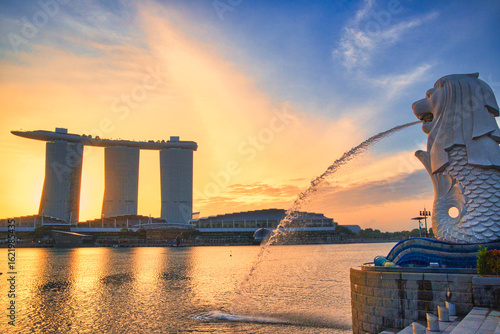 シンガポールの美しい夕景