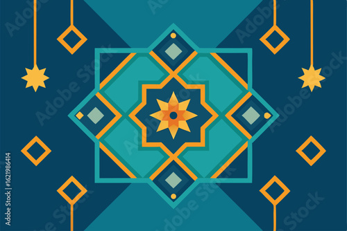 islamic geometric pattern background for eid celeb.eps