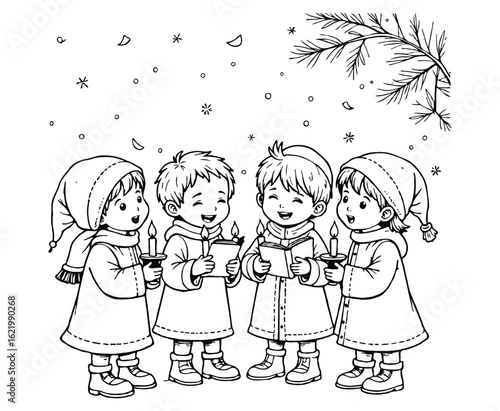 Christmas Carols Coloring Page