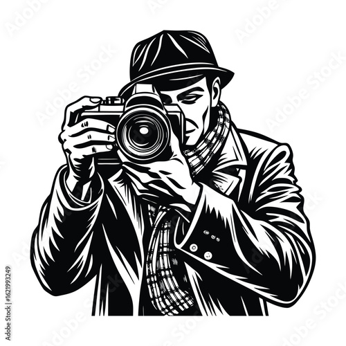 Modern Photography Artist Illustration with Camera
