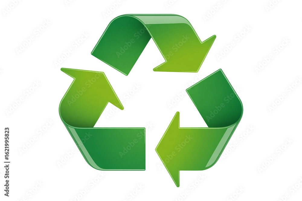 Fototapeta premium 3D Recycling Illustration isolated on white background. recycle symbol on white background