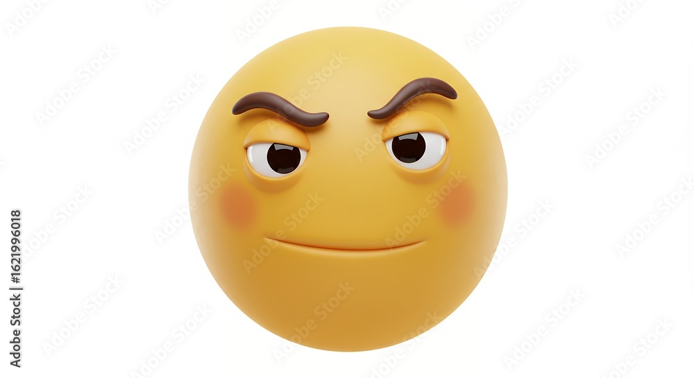 Fototapeta premium 3 d cartoon emoji face isolated on white background