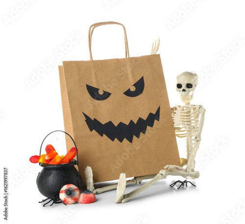 Paper shopping bag, candies...