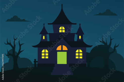 haunted house vector illustration