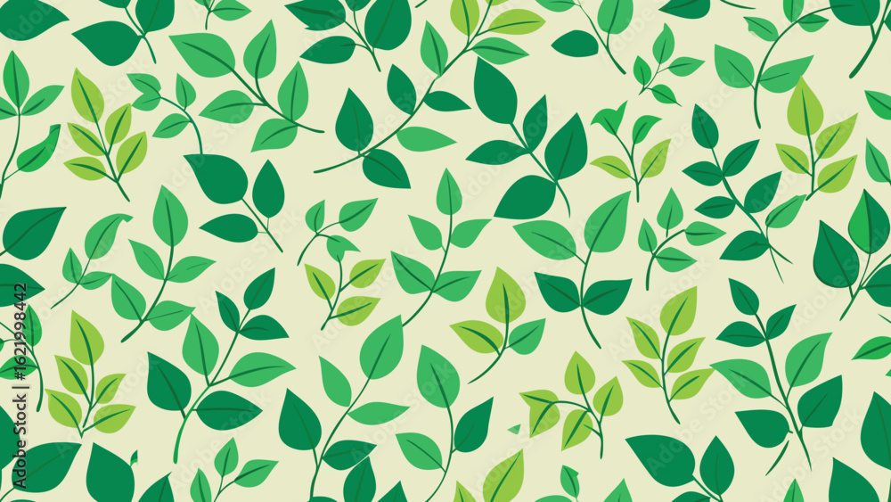 custom made wallpaper toronto digitalA seamless pattern with green leaves on a white background.
