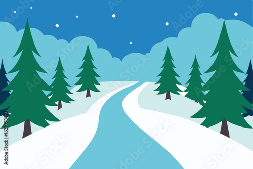 winter landscape with trees and snow