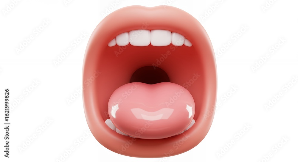 Fototapeta premium Open mouth with teeth and tongue illustration