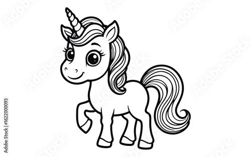 Magical Pony Unicorn Illustration for Kids Fantasy Art and Coloring Projects