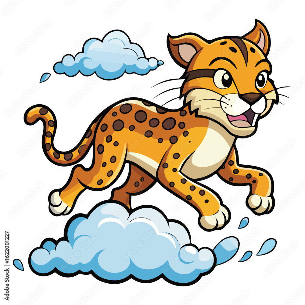 Fototapeta premium A funny cartoon leopard vector illustration