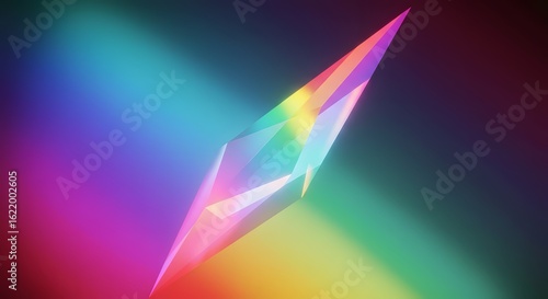 Abstract Rainbow Crystal Prism Geometric Art
