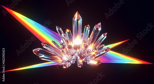 Crystal Prism Rainbow Light Burst