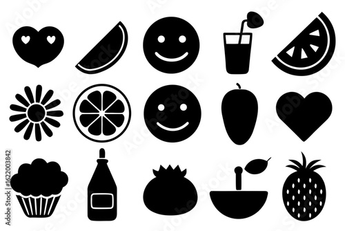 set of fruits and vegetables