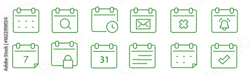 Time Management and Event Planning Calendar Icon Set