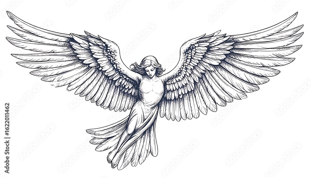 Fototapeta premium Graceful angel in flight (2)