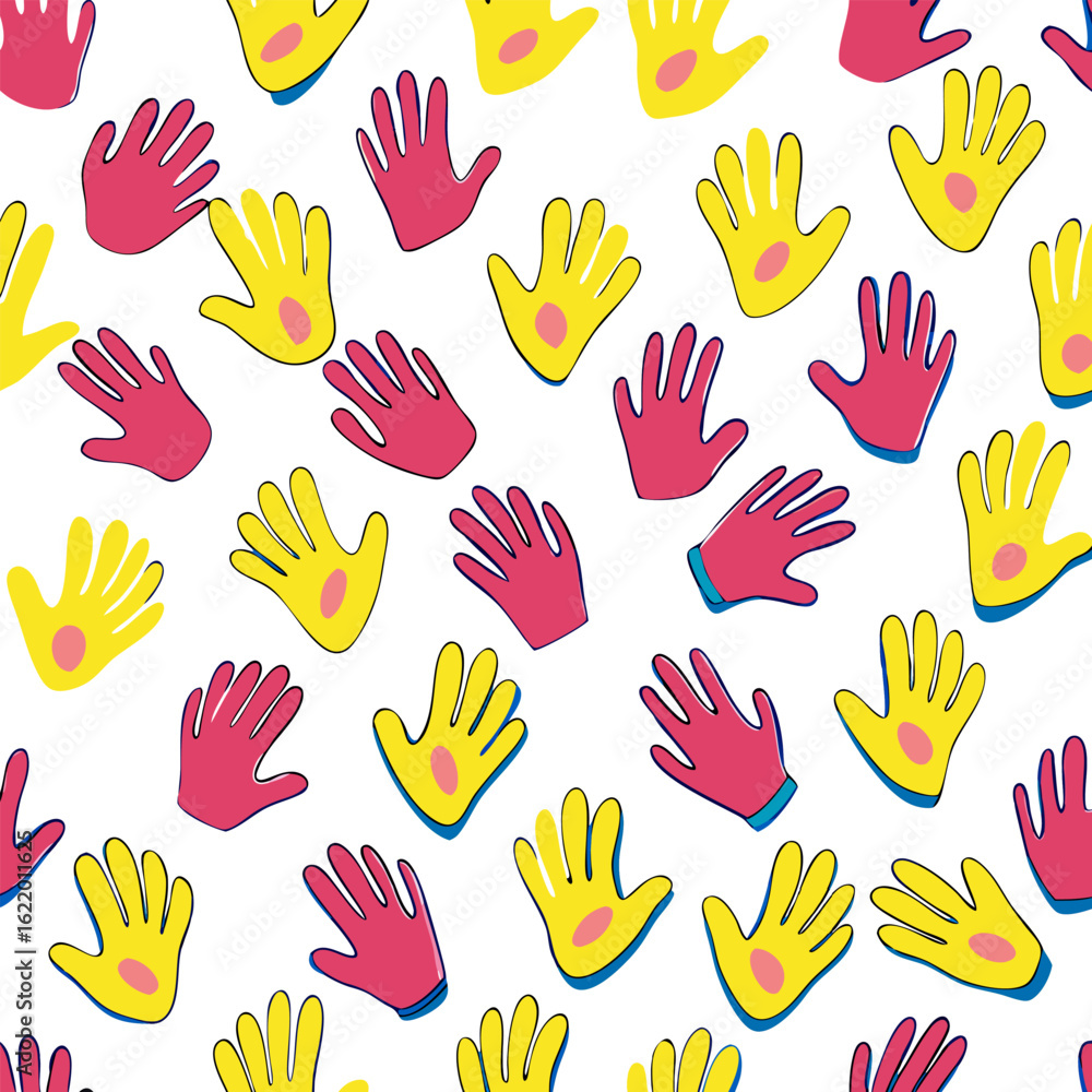 Fototapeta premium Seamless Tileable Hand Background Pattern stock illustration