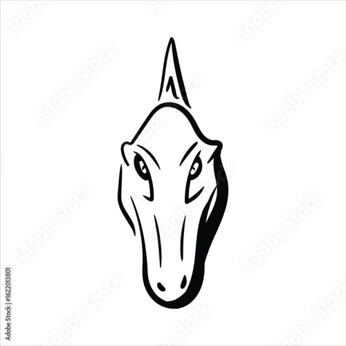 Lineart Spinosaurus Vector Illustration Minimalist Lineart Style
