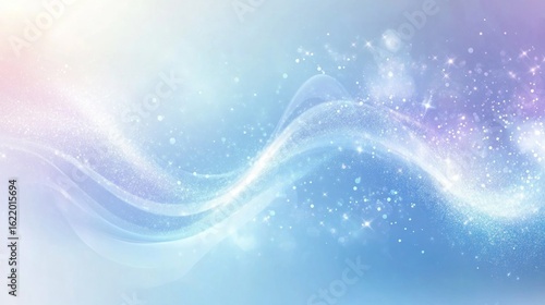 A serene abstract background with smooth gradients of soft blues, purples, and whites, giving a tranquil, calming feel with subtle glowing elements