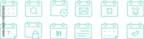 Time Management and Event Planning Calendar Icon Set