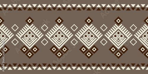Hand drawn Batik seamless pattern. Geometric abstract illustration, Ethnic wallpaper. Tribal vector texture. Aztec style. Folk embroidery. Indian art, Scandinavian, African rug and tile.	
