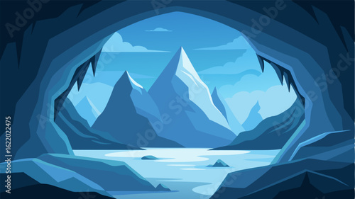 Peeking through a small opening in the cave you catch a glimpse of the icy landscape outside a reminder of the glaciers everchanging nature.