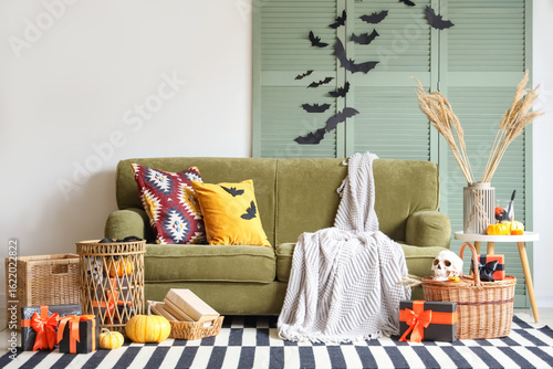 Interior of festive living ...