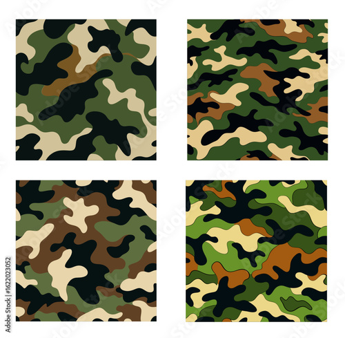 Military Camouflage Seamless Pattern Editable Vector Illustration