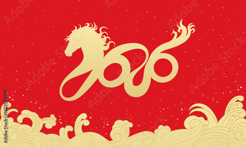 Red cover for 2026 Chinese Year of the Horse